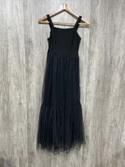 WILLSELECTION ウィルセレクション チュール ロング キャミソール ワンピース sizeF/黒 ■■ レディース