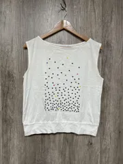 agnes b アニエスベー ドット柄 ノースリーブ Tシャツ size3/白 ■◆ レディース