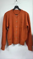 オレンジ色 レディース ニット カーディガン