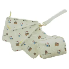 レスポートサック LesportSAC ハローキティ 50TH ANNIVERSARY ポーチ 4点セット ドット柄 オフホワイト系 /UO