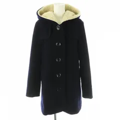 フランシュリッペ franche lippee ウール フード コート ミドル丈 M 紺 ネイビー /AT ■OSのサムネイル