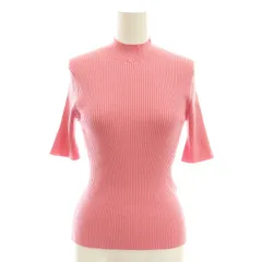 アルアバイル allureville 3×3リブモックネック5分袖プルオーバー ニット カットソー 2 ピンク /MI ■OS