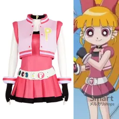 コスプレ 衣装 パワーパフガールズZ ブロッサム 花花 超能戦士風 アニメ キャラクター 仮装 ハロウィン 舞台 コスチューム M251008-6