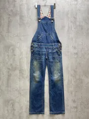 RODEO CROWNS ロデオクラウンズ ペイント加工 サロペット オーバーオール sizeS/青 ■■レディース