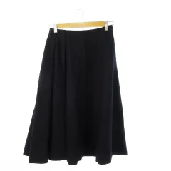 マルティニーク martinique フレアスカート ミモレ ロング アシンメトリー タック ウール 起毛 1 S 紺 ネイビー /CK19 ■GY11