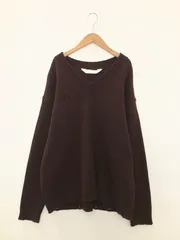 【中古品】 NONSAPIENS V NECK DAMAGE KNIT BROWN ノンサピエンス Vネック ダメージニット トップス 【140-251213-rt-14-tag】