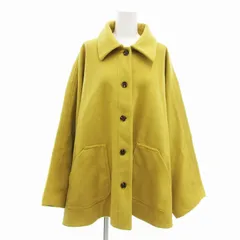 ヘザー Heather ポンチョコート ステンカラー ミドル丈 F HE070002AD 黄 イエロー カラシ色 /VU□ 0418のサムネイル