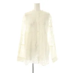 ジャーナルスタンダード レリューム JOURNAL STANDARD relume 25SS パッチワークレースシャツ 長袖 バンドカラー F 白 ホワイト /AT ■OS