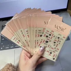 MOSR ネイルシール ロゴ ストリート 韓国風 セルフネイル デコ 18枚入り