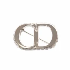 クリスチャンディオール Christian Dior ロゴ クリスタル ブローチ シルバー色