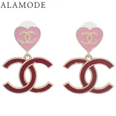 CHANEL(シャネル) ココマーク ピアス ABE035 メタル(GP) ピアス アクセサリー ジュエリー スイング ハートモチーフ ピンク レッド赤 ゴールド レディース 40802177279【中古】【アラモード】