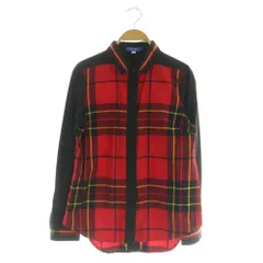 ブルーレーベルクレストブリッジ BLUE LABEL CRESTBRIDGE チェックロングスリーブシャツ 長袖 切替 比翼ボタン 38 レッド /MY ■OS