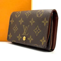 毎日にちょうどいい✨　LOUIS VUITTON　二つ折り財布 ポルトモネビエ トレゾール モノグラム L字ファスナー　ブラウン