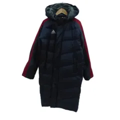 アディダス adidas ベンチコート ロング丈 160 紺 ネイビー ライン フード付き /HO30 ■GY61 男の子