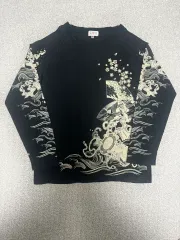 #Japanese オリエンタル 鯉 / 波 グラフィック 刺繍 ロングスリーブ