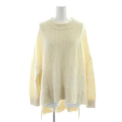 グレースコンチネンタル GRACE CONTINENTAL ニット ウール混 36 アイボリー ケーブル編み クルーネック 長袖 /AB ■OS