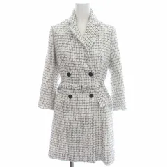 スナイデル SNIDEL 22AW ツイード ジャケット 七分袖 ベルト付 0 S 白 ホワイト /☆G