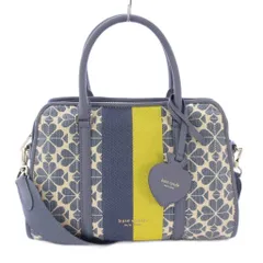 ケイトスペード KATE SPADE スペードフラワージャカードストライプミディアムサッチェル 2WAY ボストンバッグ ハンドバッグ ショルダーバッグ 切替 水色 ライトブルー /BBのサムネイル