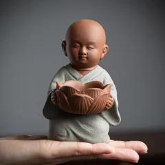 【新品未使用】僧侶 坊主 蝋燭 燭台 キャンドルホルダー イエロー ブルー 青 黄 置物 オブジェ 厄除け 縁起物 開運 健康運 仕事運 家庭運 