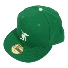 FEAR OF GOD フィアオブゴッド ESSENTIALS エッセンシャルズ NEW ERA ニューエラ 59FIFTY FITTED CAP ベースボール キャップ 帽子 グリーン系 7 5/8【極上美品】【中古】