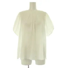 ボールジー BALLSEY トゥモローランド ベールローン シャーリングブラウス 五分袖 ギャザー 36 ホワイト /MY ■OS