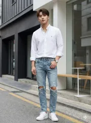 ポロラルフローレン 白 オックスフォード シャツ_M