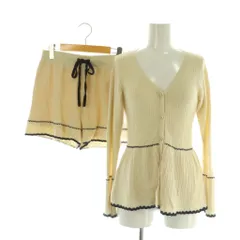 スナイデルホーム SNIDEL HOME 25SS セットアップ ニット クロシェカーディガン ショートパンツ ルームウェア F アイボリー /MY ■OS