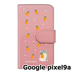 【新品未使用】Google pixel9a スマホケース 手帳型 (色：ピンク×柄：ハムスターとパイン)moimoikka フルーツ柄 動物 flip2-pixel9a-pk-20141