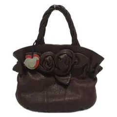 IBIZA(イビザ) ハンドバッグ - ボルドー フラワー(花)/リボン レザー