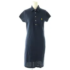 ラルフローレン RALPH LAUREN ワンピース ひざ丈 ノースリーブ L ネイビー /ES
