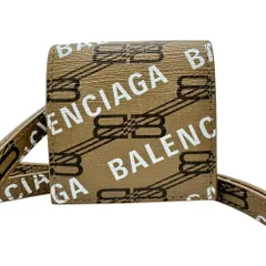 【BALENCIAGA/バレンシアガ】702589 AirPods3 ショルダーケース その他小物 PVCコーティングキャンバス ブラウン/ゴールド金具 ユニセックス 【中古】【真子質店】【BL】