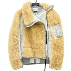 【Sacai/サカイ】22-06280 ボアジャケット その他アウター ウール/ナイロン グレー/ベージュ レディース 【中古】【真子質店】【GD】