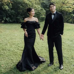 【新品・未使用】高感度ウェディングドレス。ヘップバーン風ブラックドレス