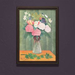 ☆アイズピリ☆「ベージュ背景のバラの花束」リトグラフ 大判新品額