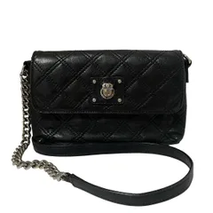 MARC JACOBS(マークジェイコブス) ショルダーバッグ - 黒 ステッチ/チェーンショルダー レザー