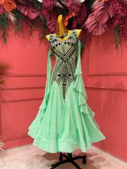 社交ダンス gentil ジャンティ ライトグリーン サイズM スタンダード