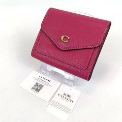 極美品】COACH ミニトライフォールド ボルドー 三つ折り財布 レザー
