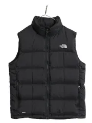 【お得なクーポン配布中!】 ノースフェイス ナイロン ダウン ベスト メンズ L / アウトドア フルジップ キルティング 550 フィル ハイネック 重ね着 前開き ブラック