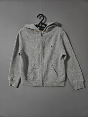 ポロラルフローレン キッズ グレー 起毛 ジップアップ フーディー M(10-12) 150サイズ