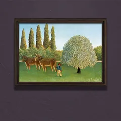 A2サイズ アンリルソー ポスター 牧草地 アンリ・ルソー アートポスター ルソー ナイーブ 素朴派 (rossografico 18-100209_a2)