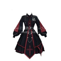 [특가] 인기 상품 Lolita 원피스 군복 밀리터리 모자 긴팔 유니폼 고딕풍 학원풍 애니메이션 고스로리 스커트 의상 크리스마스 할로윈 CCS129P075