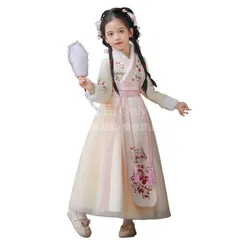 【特価】人気商品★漢服 女の子 チャイナドレス 刺繍 唐装 中国風 もこもこ ロリータワンピース ガールズ レッド 厚め ダウン コスプレ衣装 キッ CCS129P194