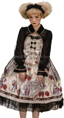 【特価】人気商品★[レディレイジー] ロリータ ジャンパースカート ワンピース ゴスロリ コスプレ ドレス ひざ丈 うさぎ柄 (ホワイト) CCS129P026