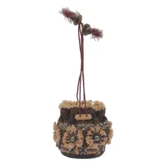 JAMIN PUECH ジャマン ピュエッシュ スタッズ ラフィアデザインバッグ  ブラウン