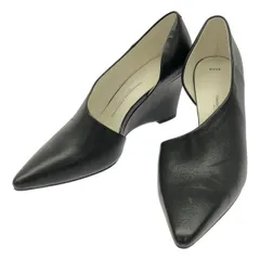 HYKE×BEAUTIFUL SHOES ハイク×ビューティフルシューズ ポインテッドトゥ ウェッジソールパンプス  ブラック 245のサムネイル