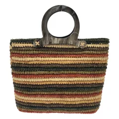 JAMIN PUECH ジャマン ピュエッシュ ラフィア ハンドバッグ  ミックス