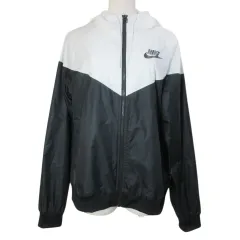 ナイキ NIKE ウィンドランナー CN6911-011 ジャケット ウインドブレーカー スポーツウェア ジップアップ フーディー ナイロン系 裏メッシュ ロゴ プリント バイカラー ホワイト ブラック /X