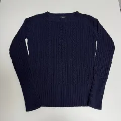 (W)J CREW ジェイクルー ネイビー ケーブルニット
