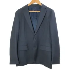 グリーンレーベルリラクシング ユナイテッドアローズ green label relaxing A＋ ピンチェック スタンダード 2B ジャケット 3122-127-1411 テーラードジャケット シングル 総裏地 ウール混 M 紺 ネイビー /X