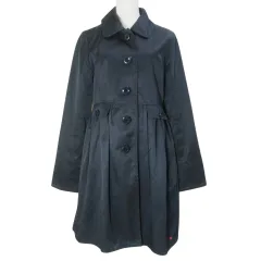 アーノルドパーマー Arnold Palmer 2way ギャザーコート ノーカラー ミドル丈 ワンポイント刺繡 3 L相当 紺 ネイビー /X